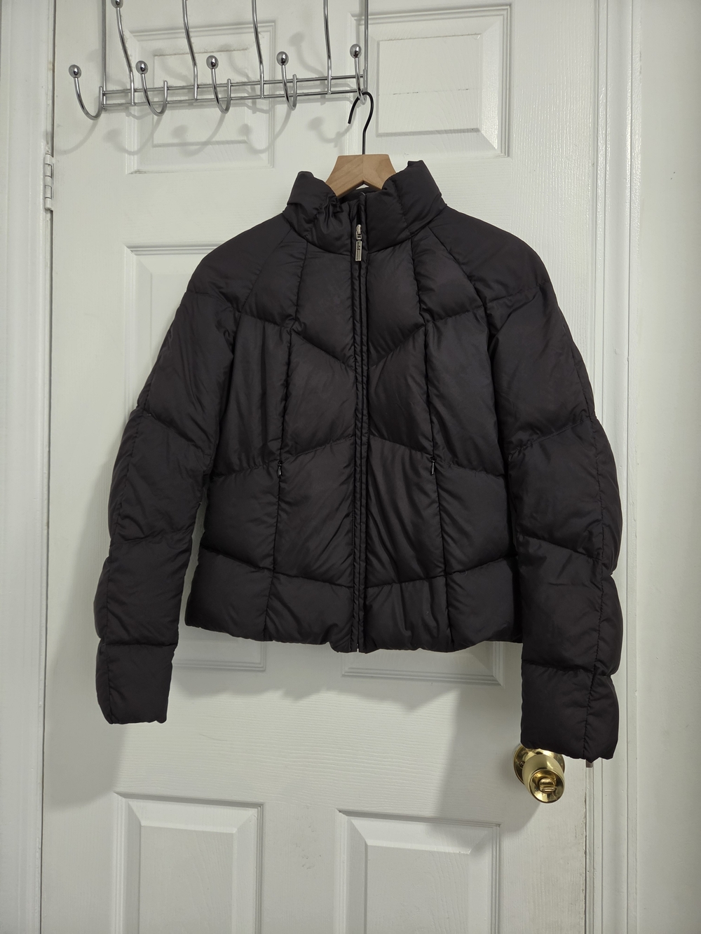 add Down  Women's Black Puffer Jacket - Casual Quilted Coat